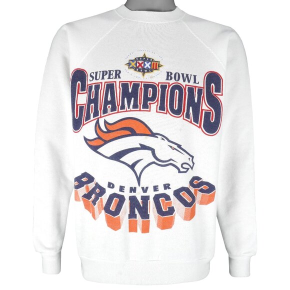 Vintage Denver Broncos Super Bowl Champions Sweatshirt 1998 - Vintage Clothing - Picture 1 of 3